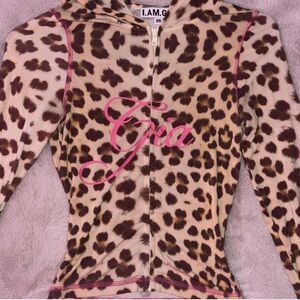 I.AM.GIA Leopard Print Hoodie and Shorts set